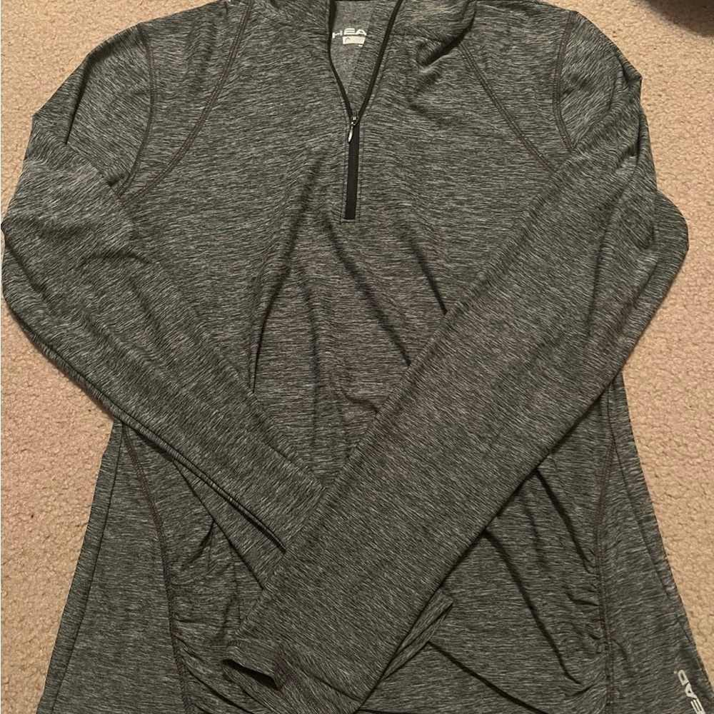 Gray Quarter-Zip Athletic Pullover - image 1